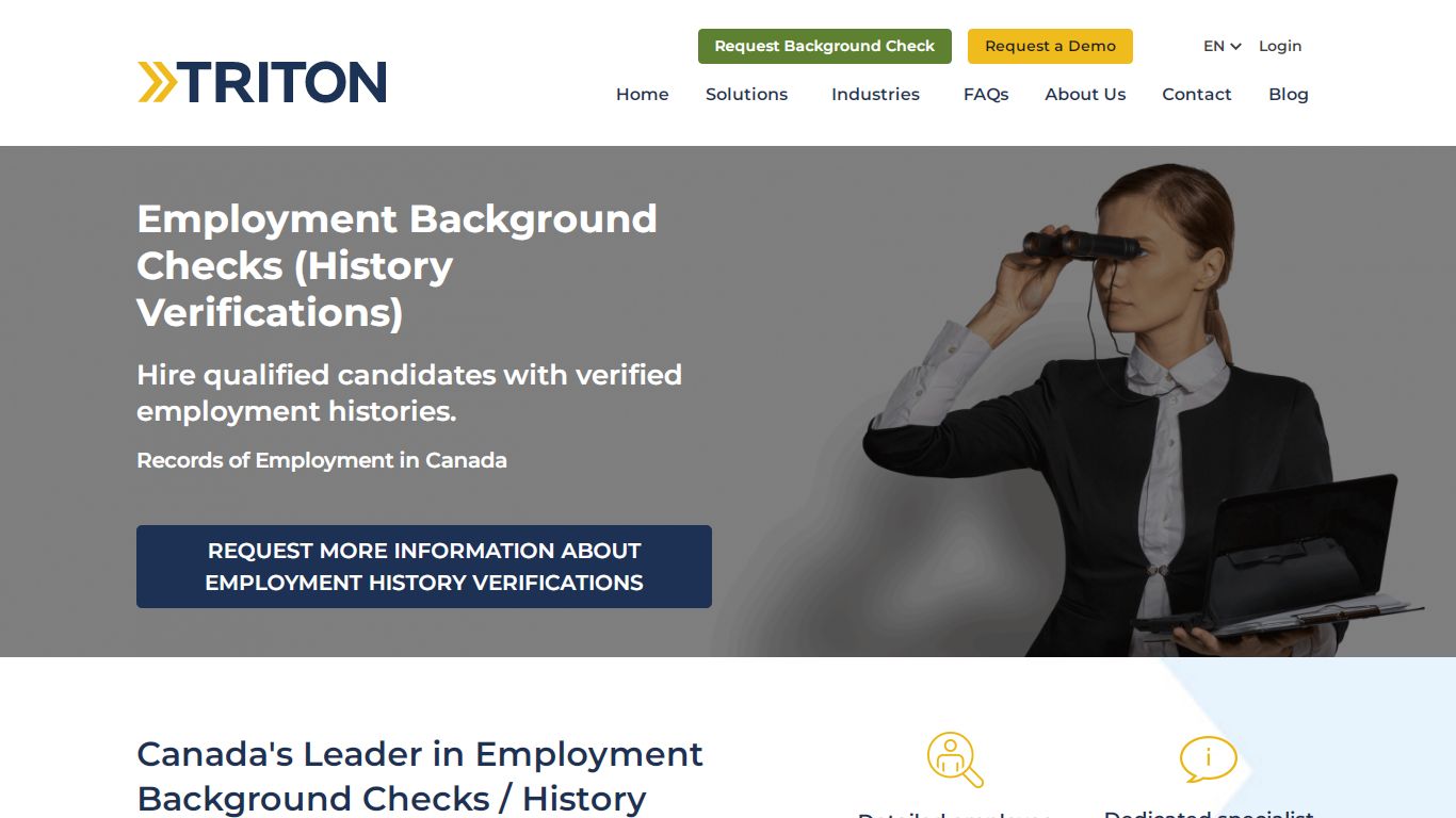 Employment Background Check | Records of Employment Canada | Triton